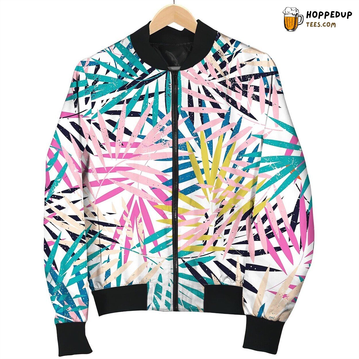 Seamless Pattern With Palm Leaves Awesome Bomber Jacket