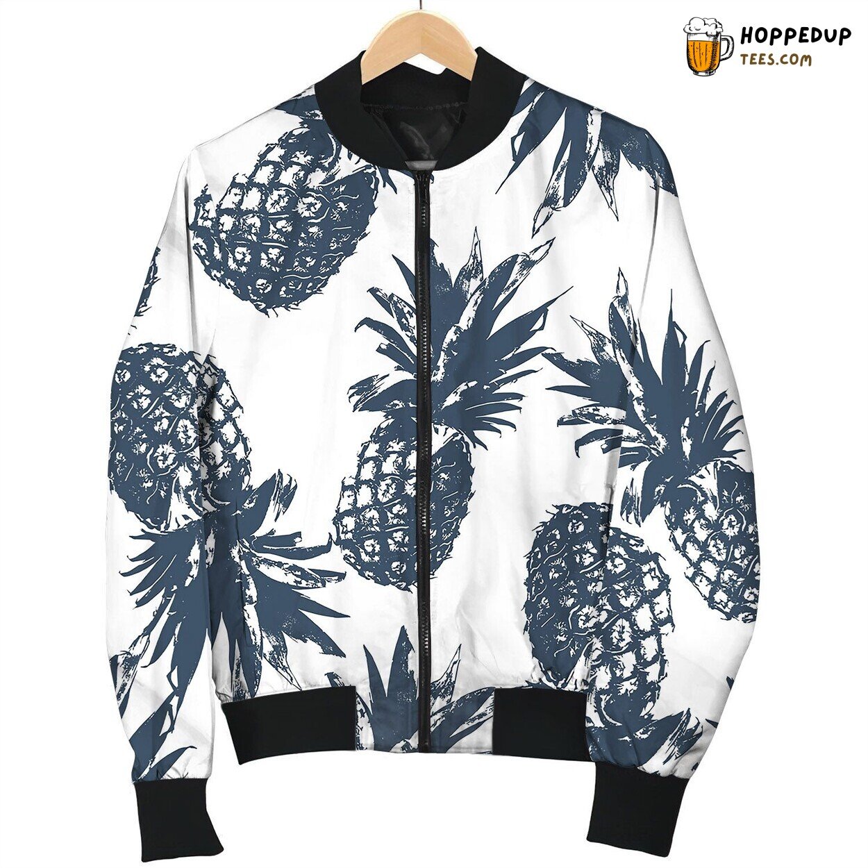 Seamless Pattern With Pineapple Bomber Jacket