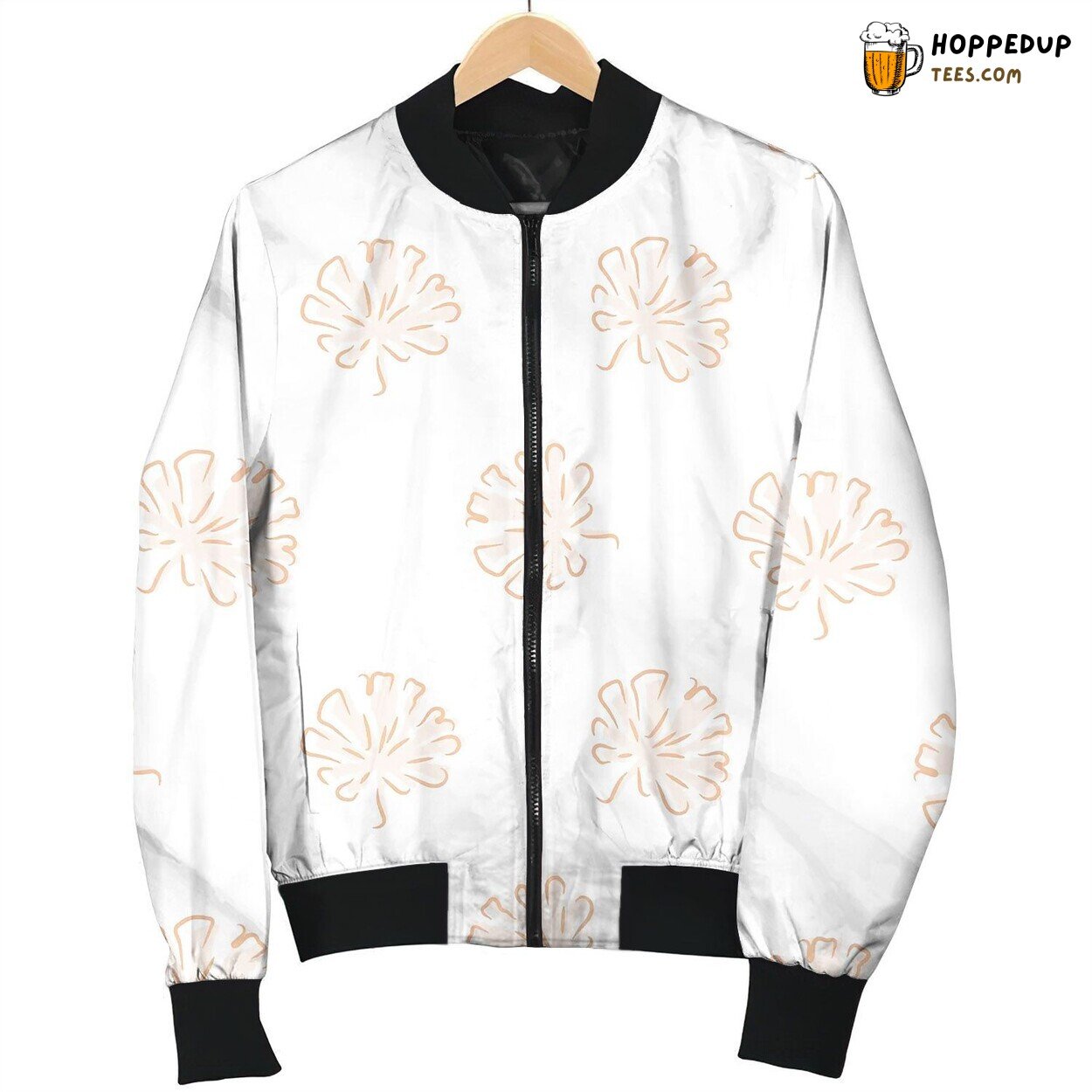 Seamless Pattern With Plant Leaves Bomber Jacket