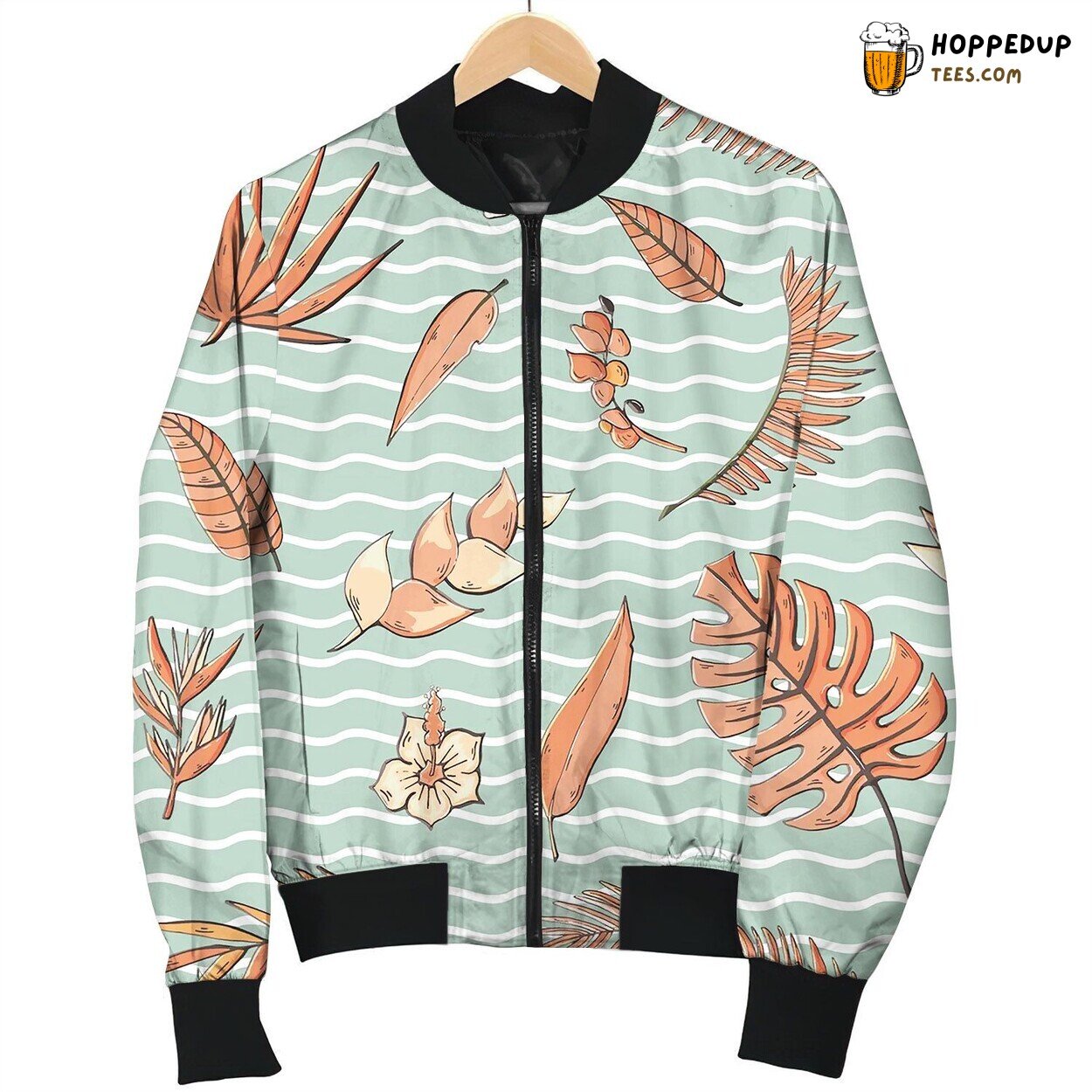 Seamless Pattern With Tropical Elements Bomber Jacket
