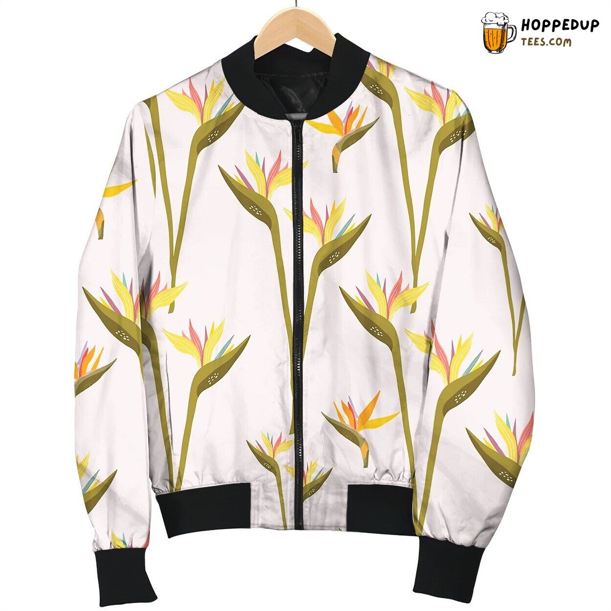 Seamless Pattern With Tropical Flowers Creative Bomber Jacket