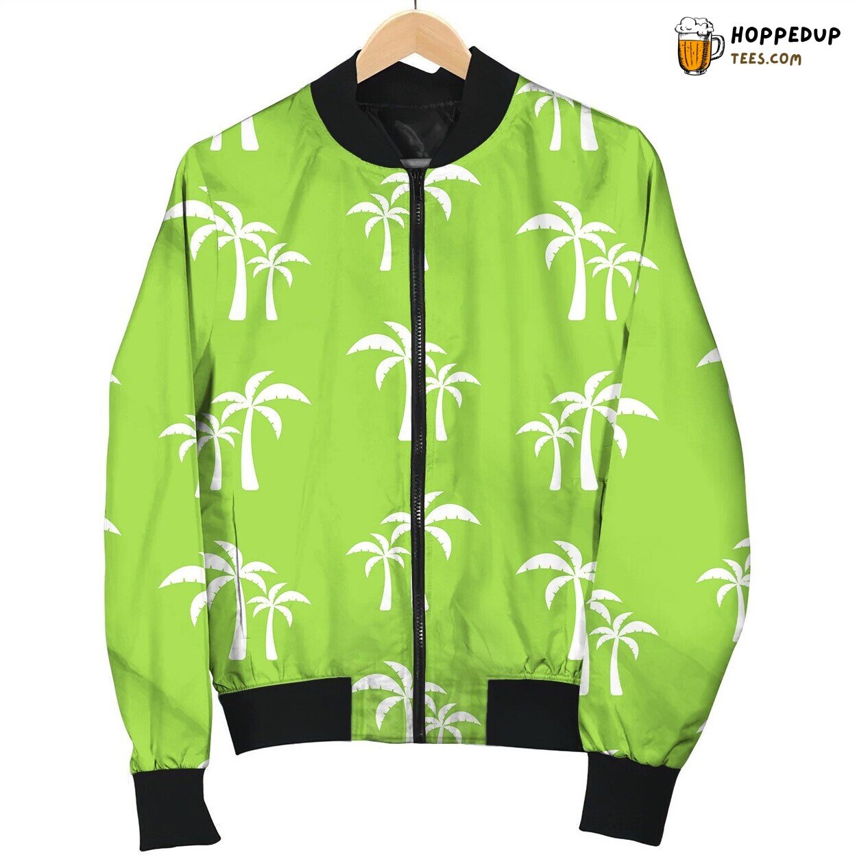 Seamless Pattern With Tropical Palm Trees Bomber Jacket
