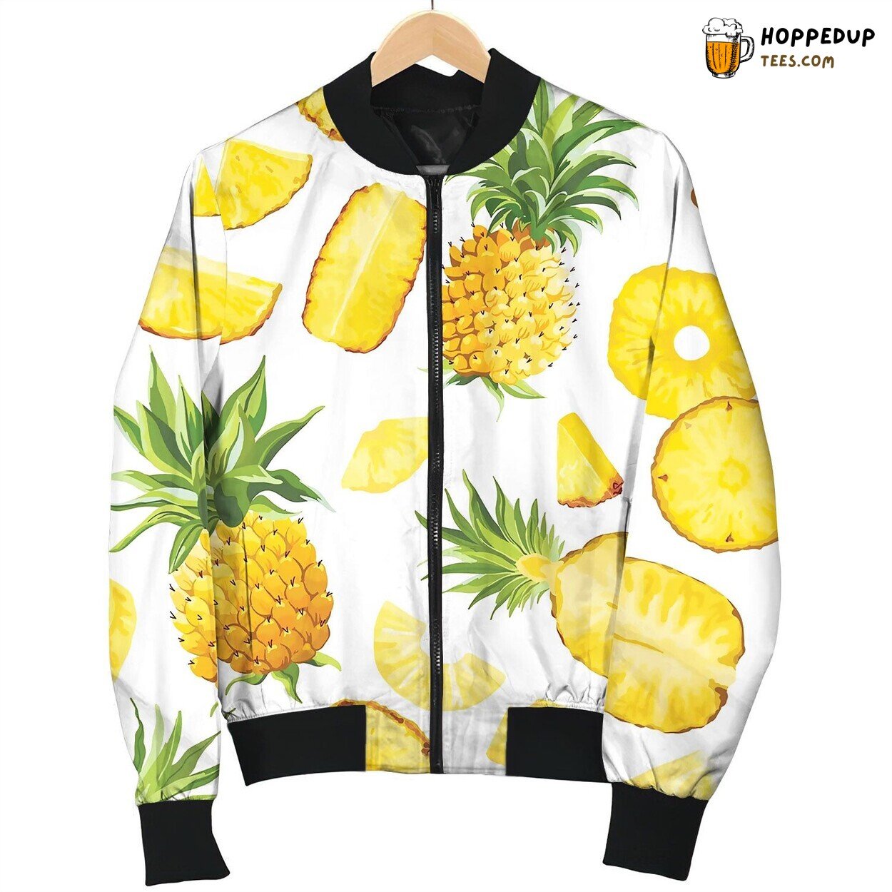 Seamless Pineapple Fruit Tropical Texture Tropic Bomber Jacket