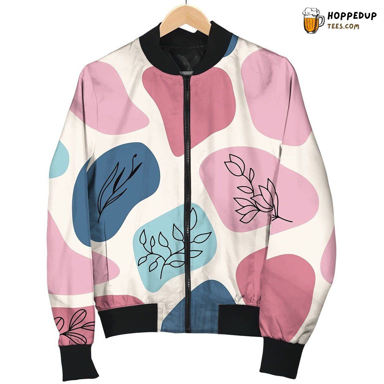 Seamless Trendy Pattern With Hand Drawn Bomber Jacket