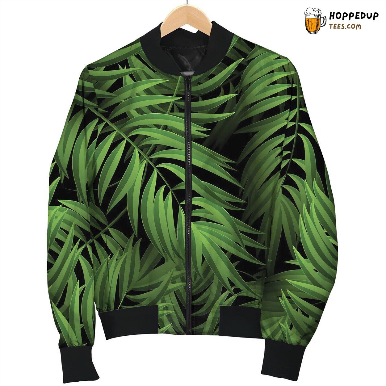 Seamless Tropical Jungle Floral Pattern With Palm Beautiful Bomber Jacket