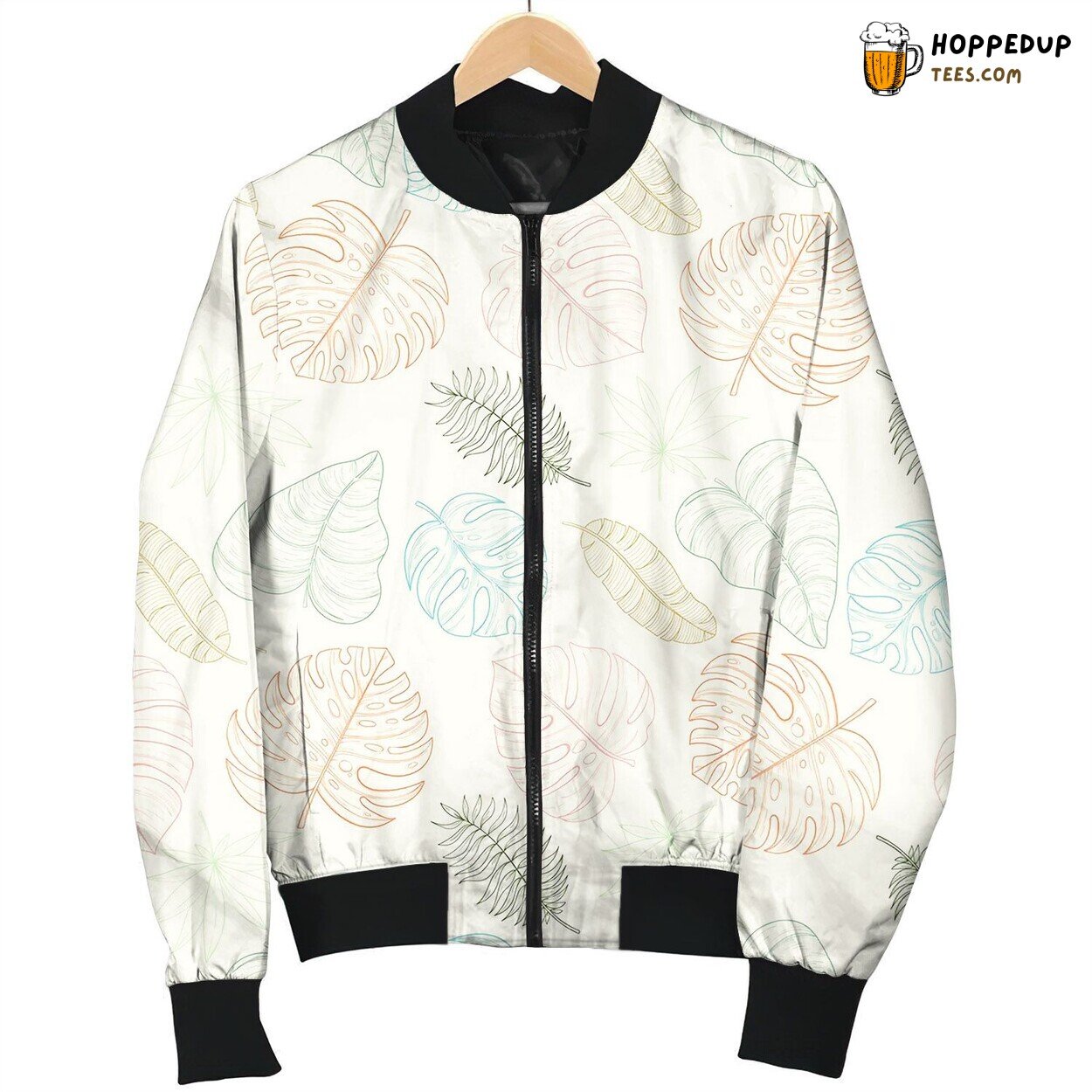 Seamless Tropical Palm Leaves Pattern Cute Bomber Jacket