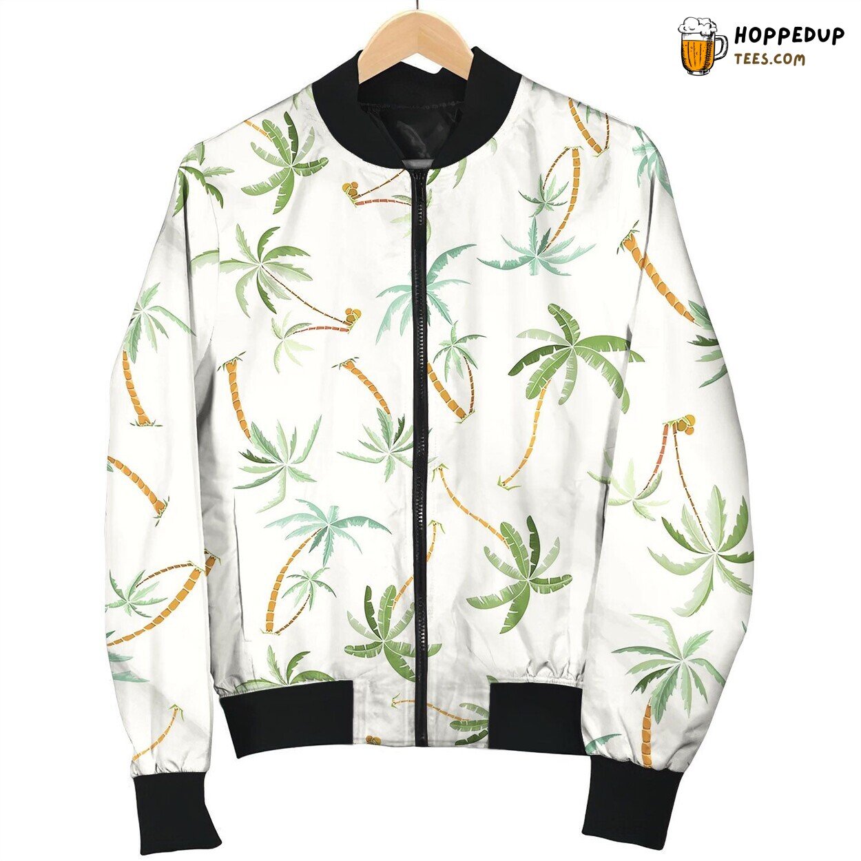 Seamless Tropical Palms Pattern Bomber Jacket