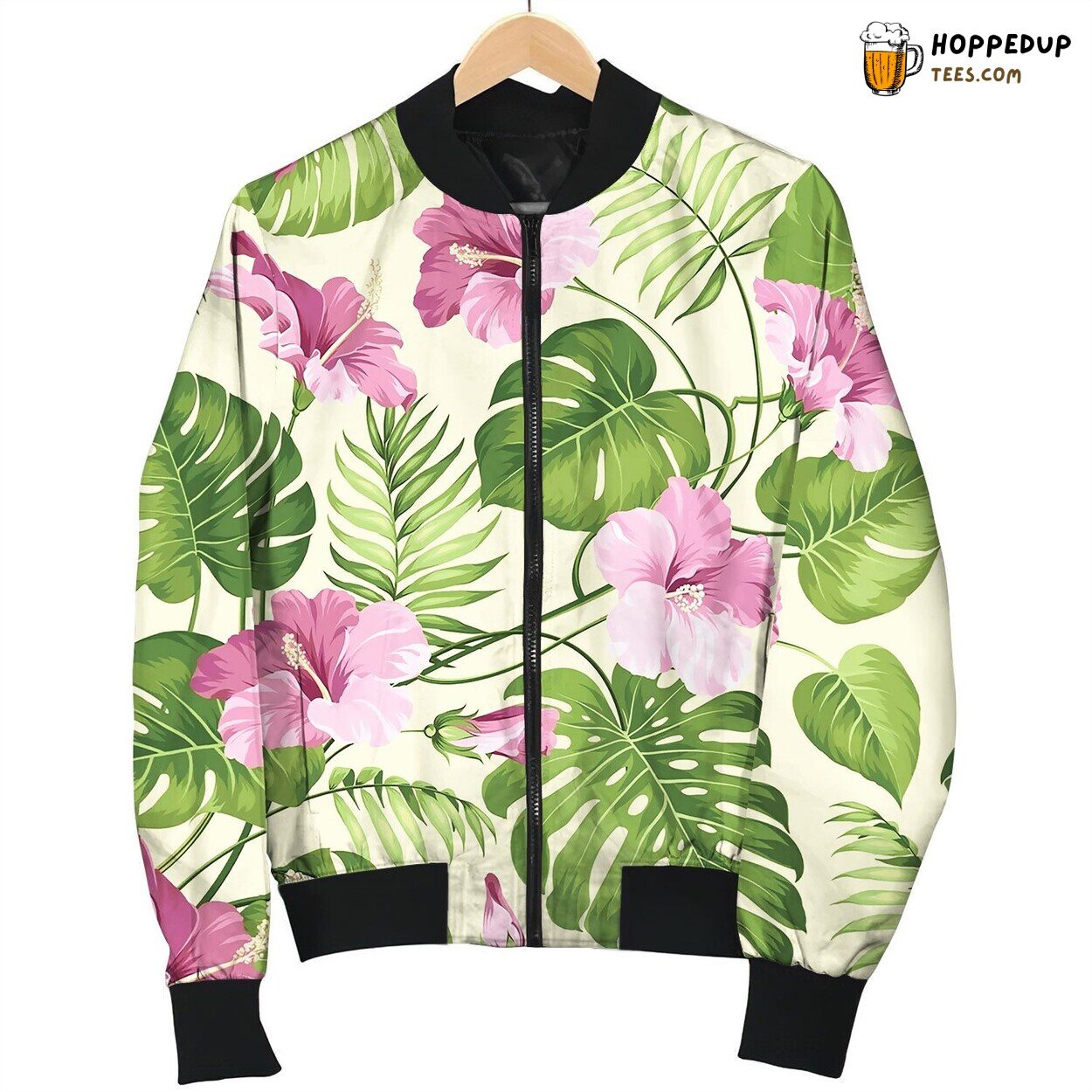 Seamless Tropical Pattern Beach Bomber Jacket