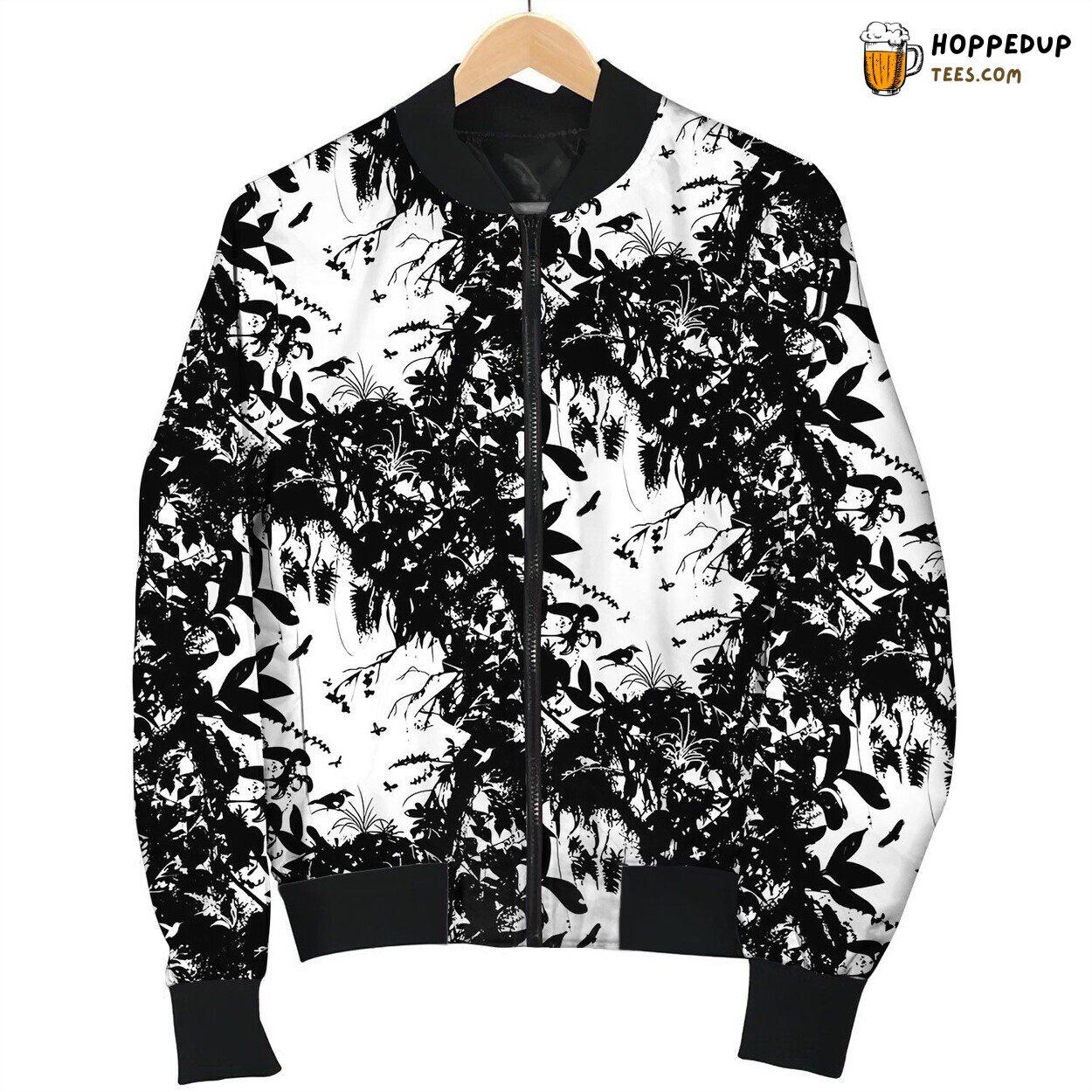 Seamless Tropical Pattern Bomber Jacket