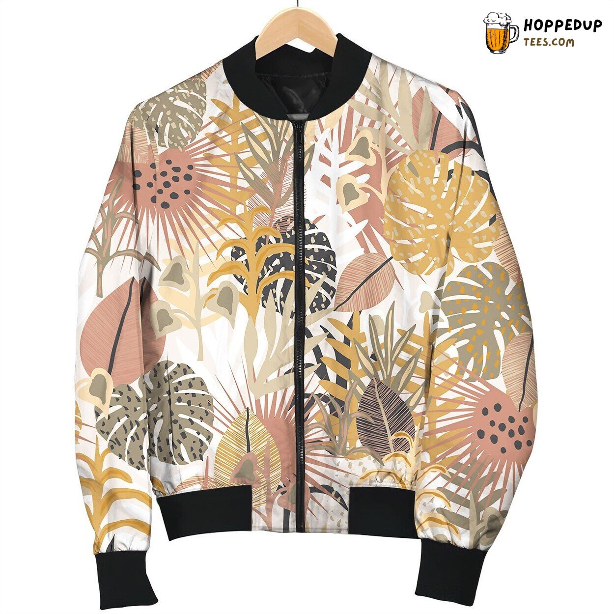 Seamless Tropical Pattern With Pastel Jungle Bomber Jacket