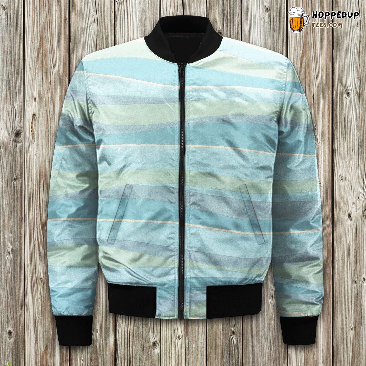 Seascapes Wave Design Coastal Bomber Jacket