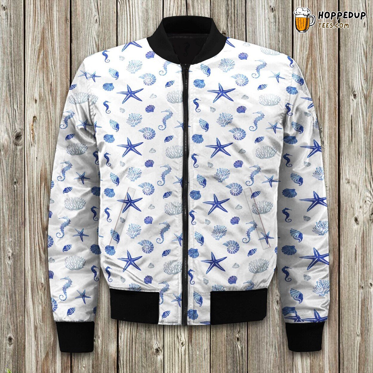 Seashell Seahorse Sea Life Bomber Jacket