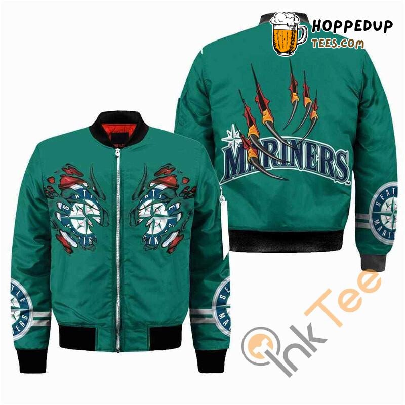 Seattle Mariners Menacing Claws Graphic MLB Bomber Jacket Fit