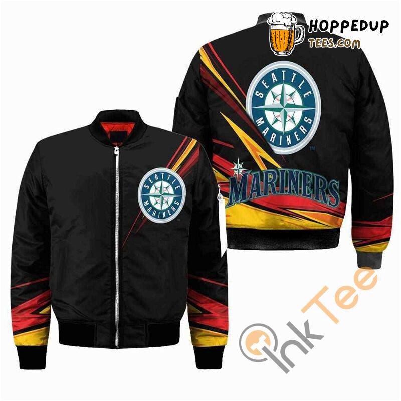 Seattle Mariners MLB Sleek Black Edition Bomber Jacket Line