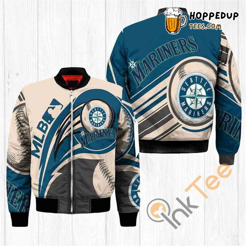 Seattle Mariners MLB Stylish Gray Green Bomber Jacket Series