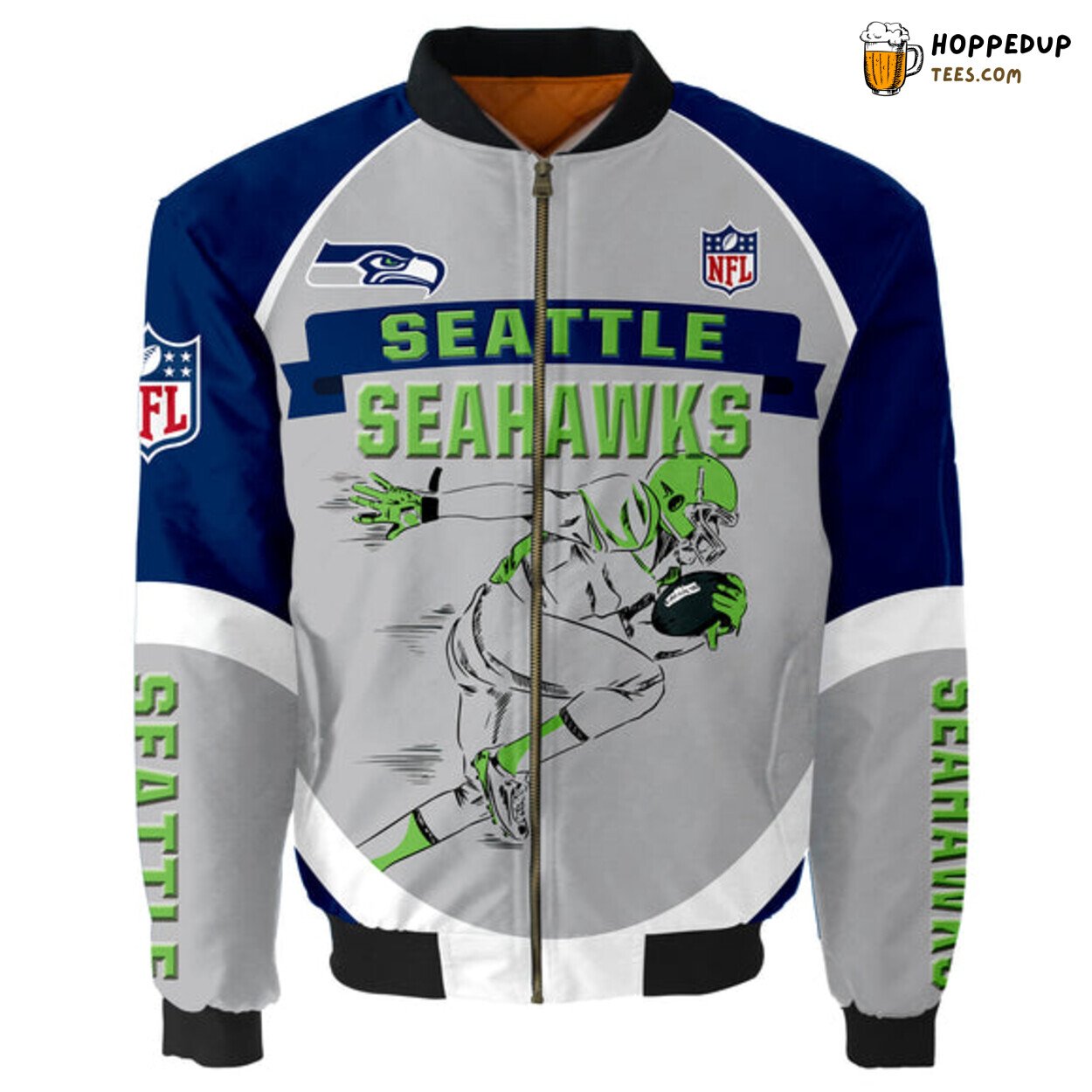 Seattle Seahawks Graphic Player Bomber Jacket Football Outerwear
