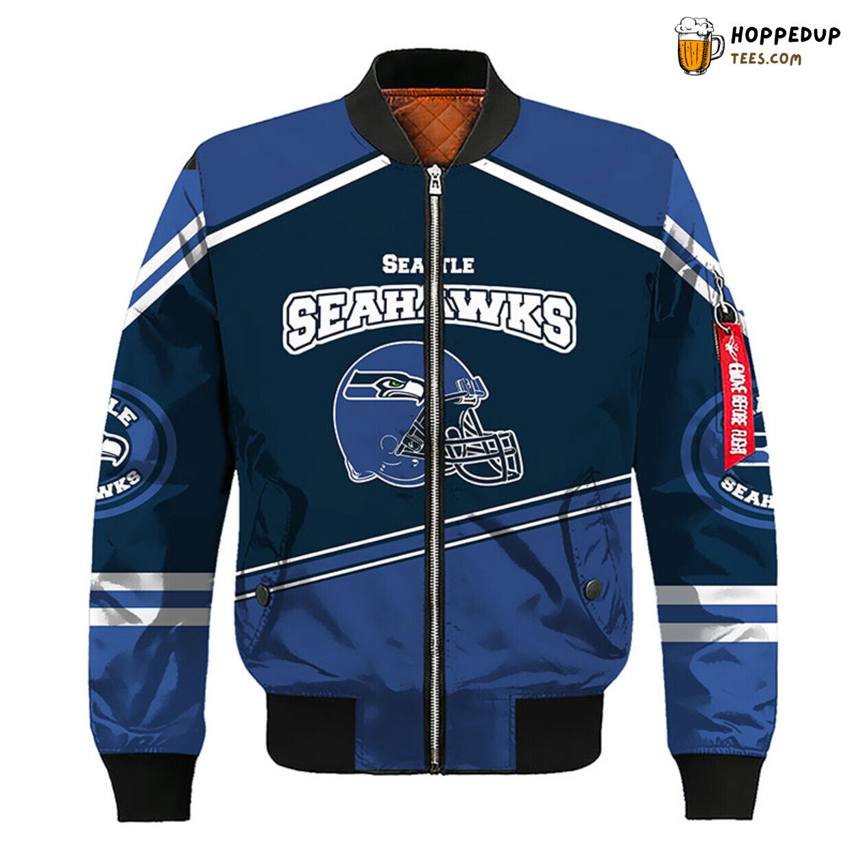 Seattle Seahawks NFL Distinct Blue Unisex Bomber Jacket Look