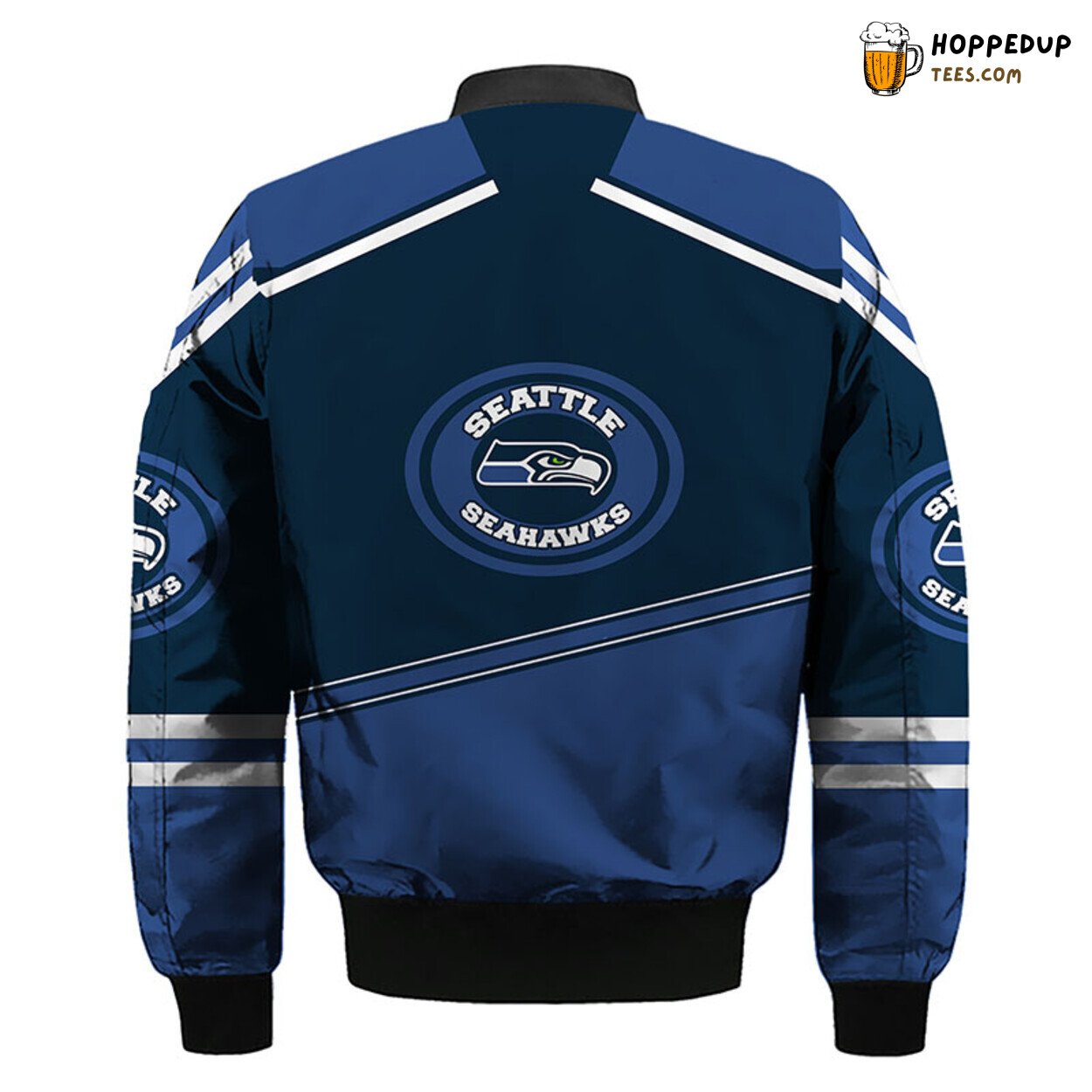 Seattle Seahawks NFL Distinct Blue Unisex Bomber Jacket Look