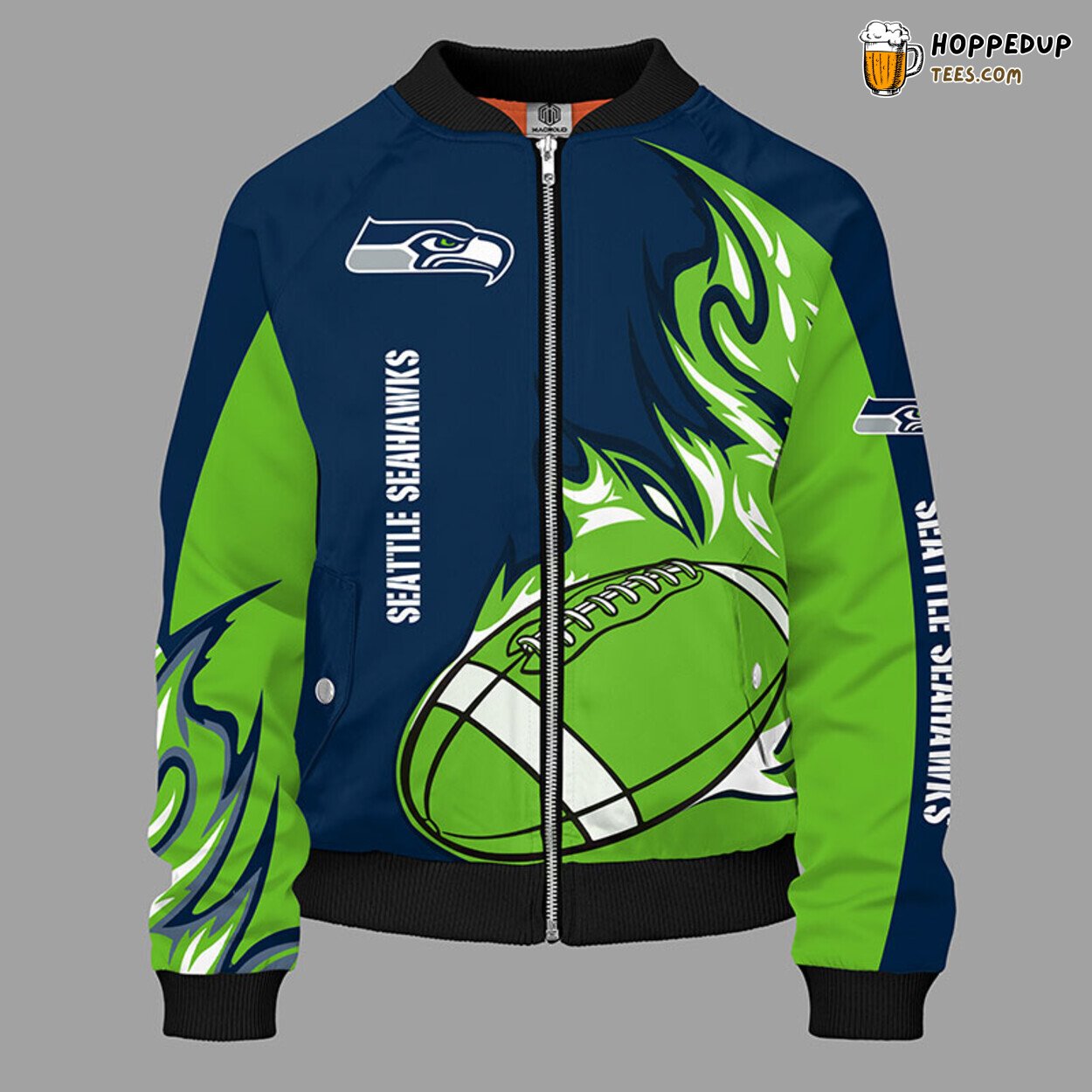 Seattle Seahawks NFL Green Unisex Distinct Bomber Jacket Look
