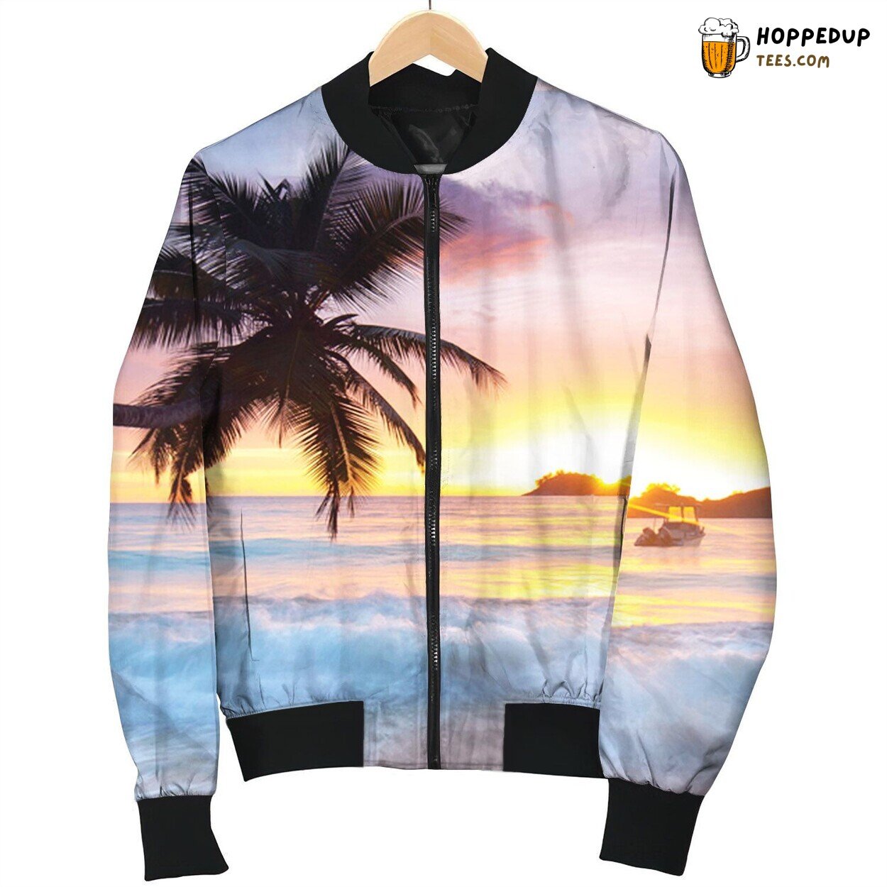 Serene Beach Sunset Views Bomber Jackets Winter Coastal Dreams