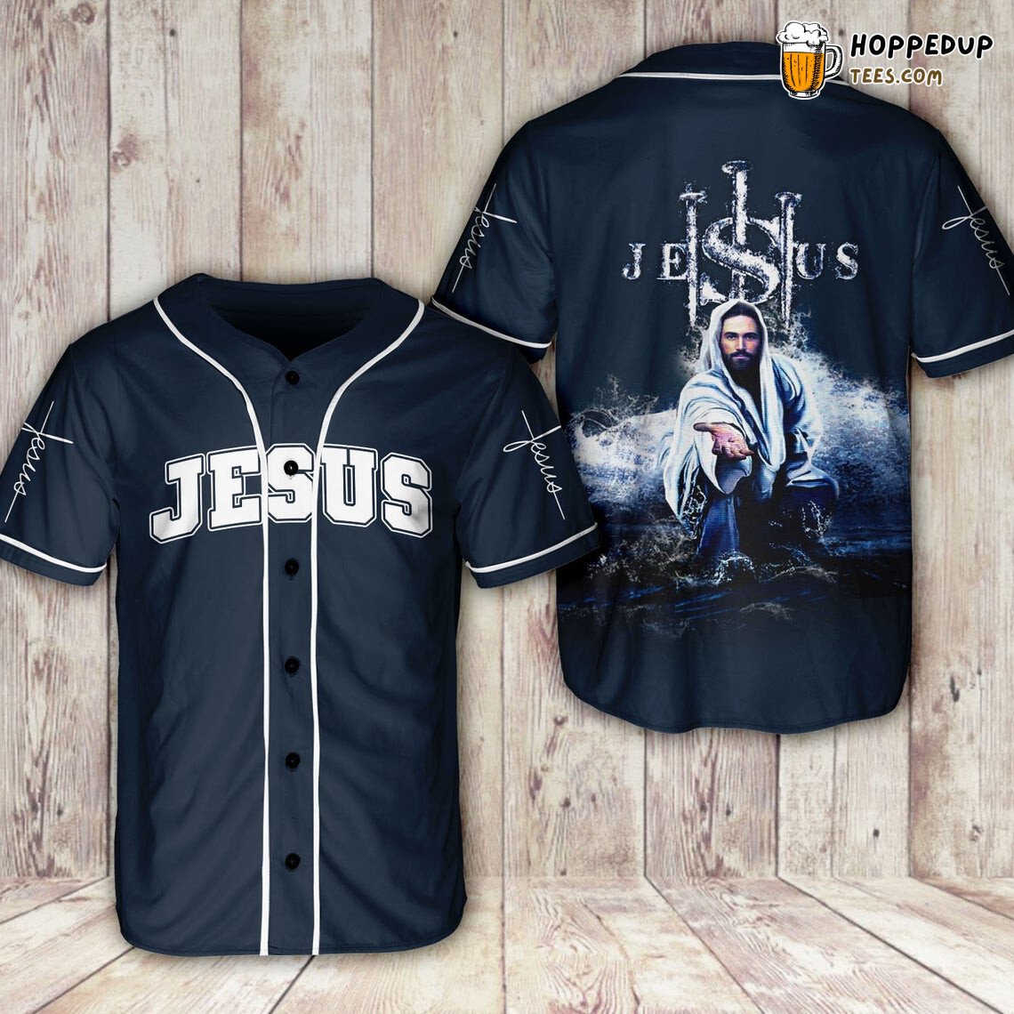 Serene Storm Jesus Miracle 3D Effect Baseball Tee Jersey Shirt Spiritual