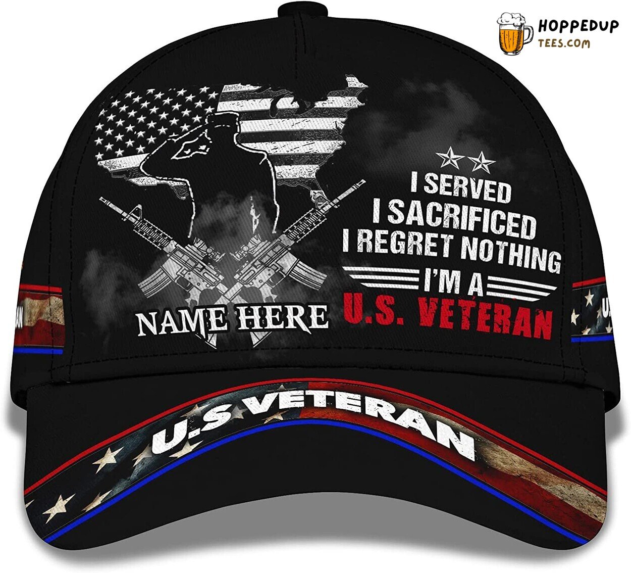 Served Sacrificed Regret US Veteran 3D Customized Baseball Hat