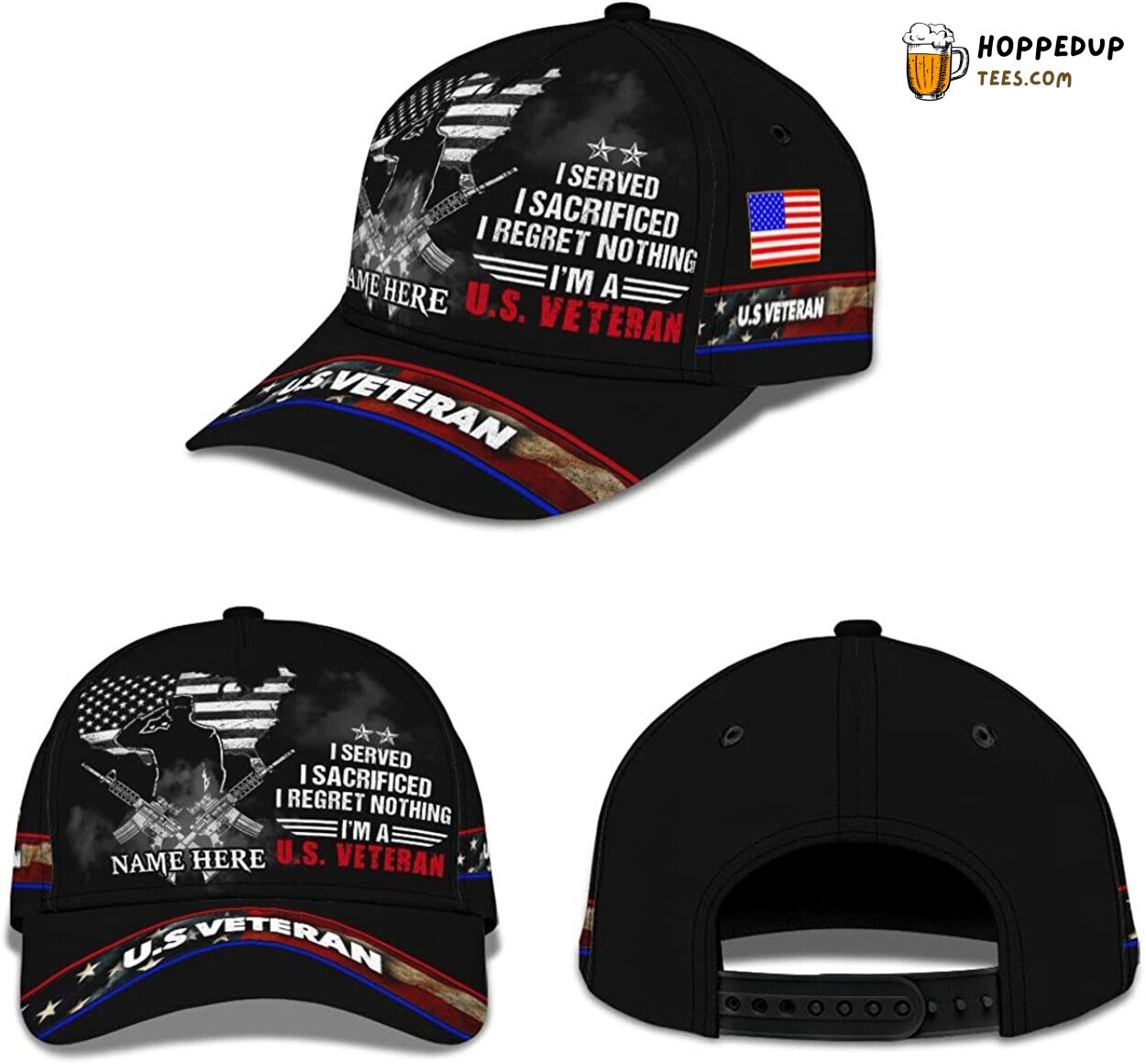 Served Sacrificed Regret US Veteran 3D Customized Baseball Hat