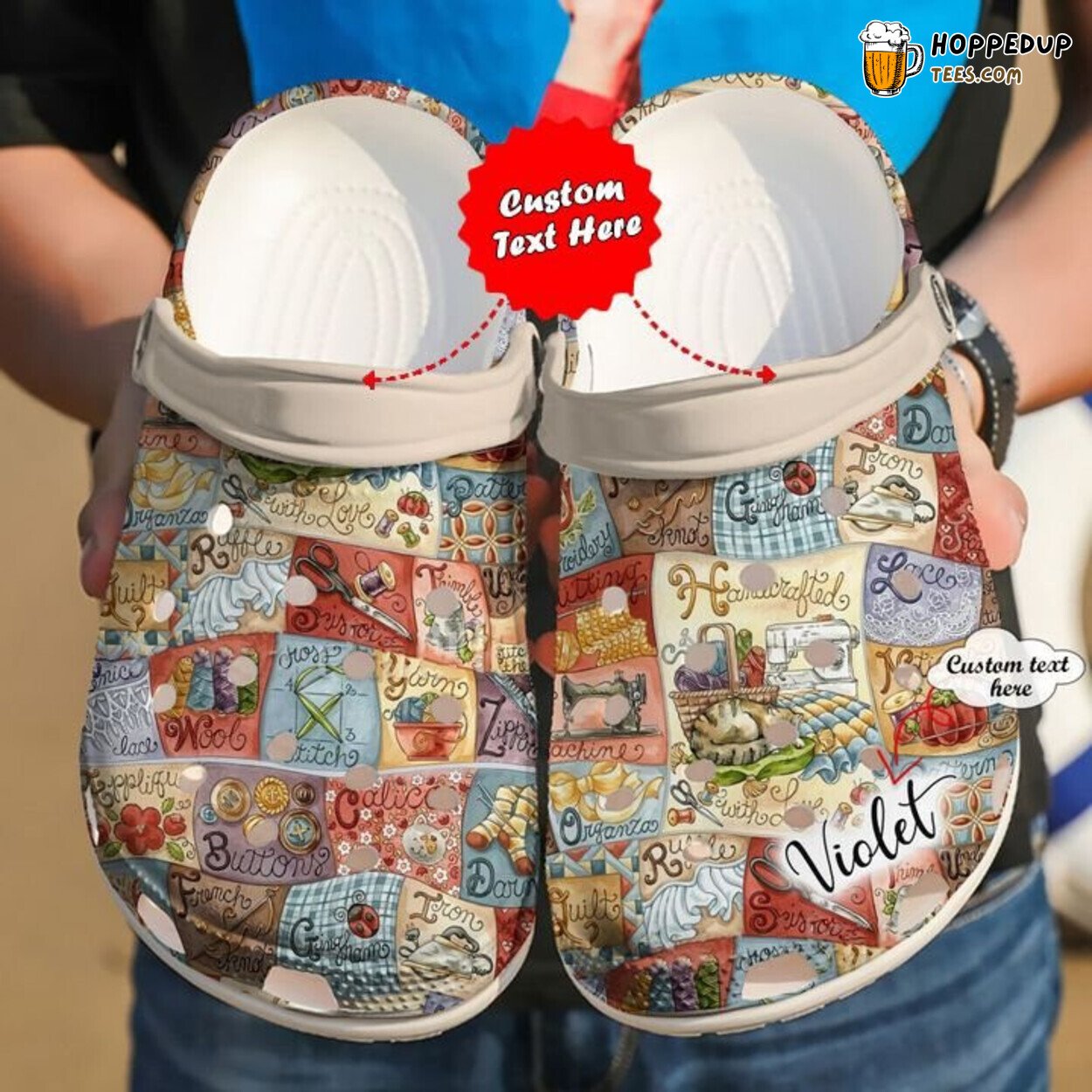 Sewing Personalized Alphabet Theme Comfortable Clogs Colorful Design Shoes