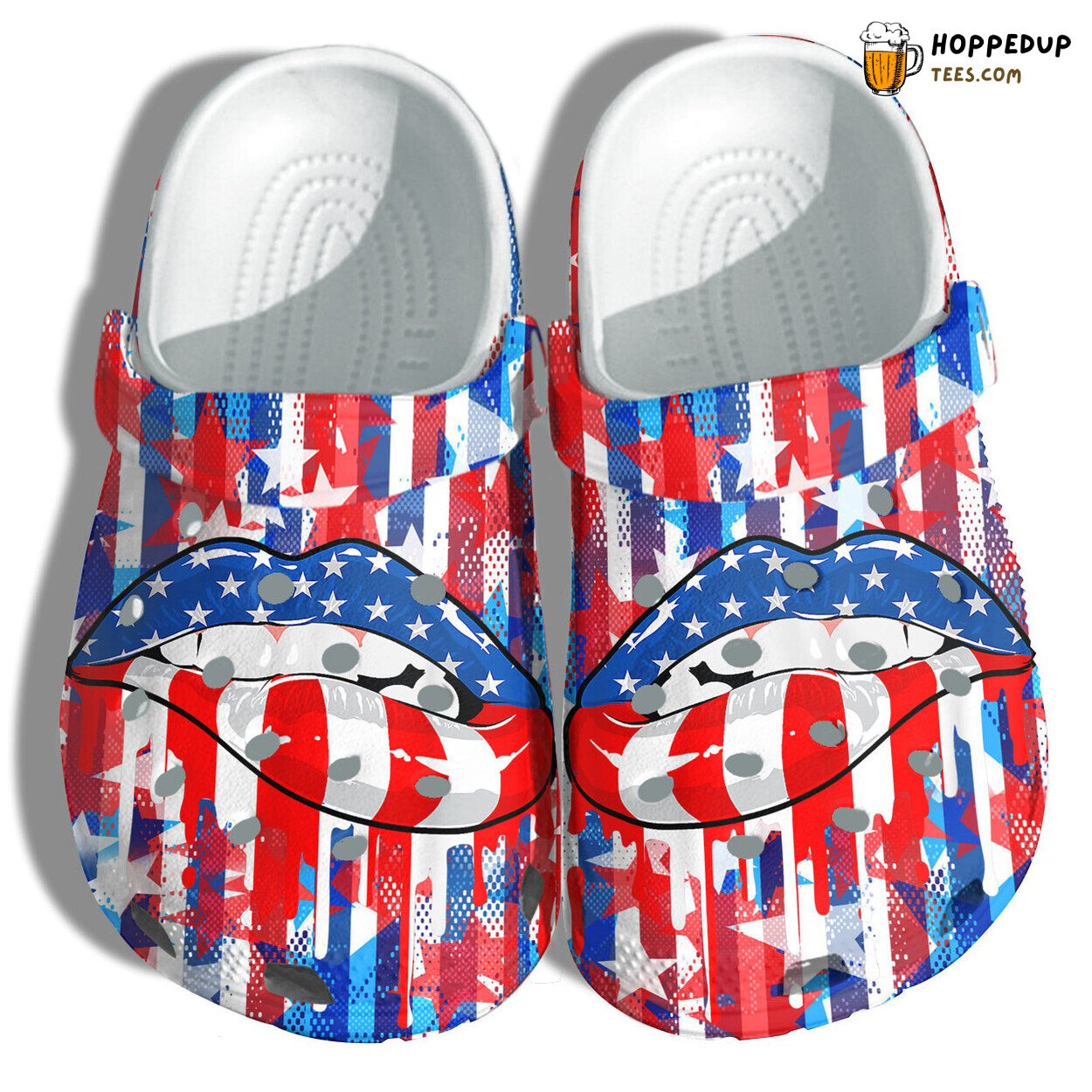 Sexy Lip 4th July America Flag Shoes Women Nationdal Day Celebration Gift