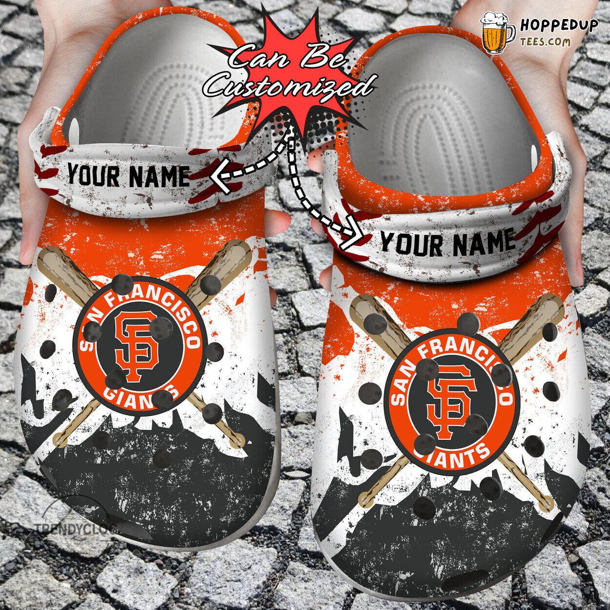 SF Giants Baseball Personalized Watercolor New Stylish Clog Shoes