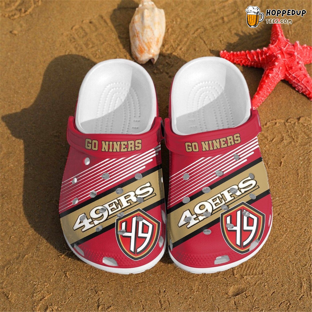 SF49 Go Niners Fan Gift Custom Name Comfortable Clogs Shoes
