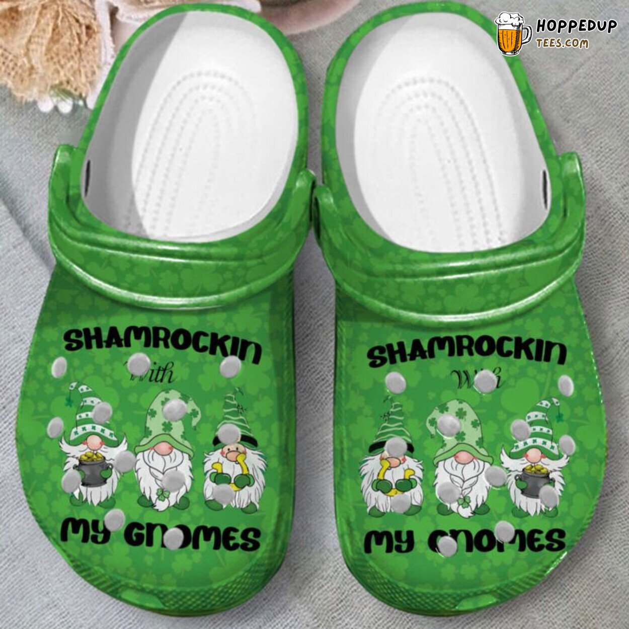 Shamrockin With My Gnomes Clogs Shoes Patrick Day Unique Friends Gift