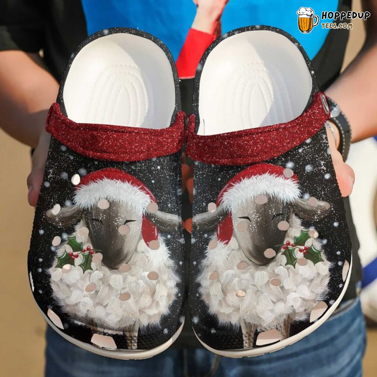 Sheep Christmas Themed Comfortable Unique Classic Clog Shoes