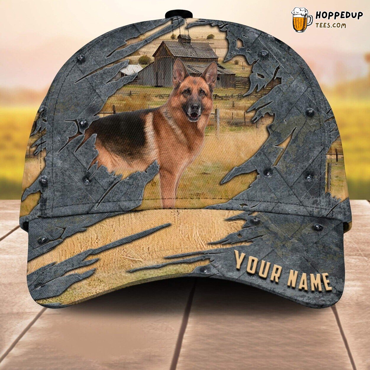 Shepherd Dog 3D Cap Custom Printed Baseball Lovers Leather Pattern Animal