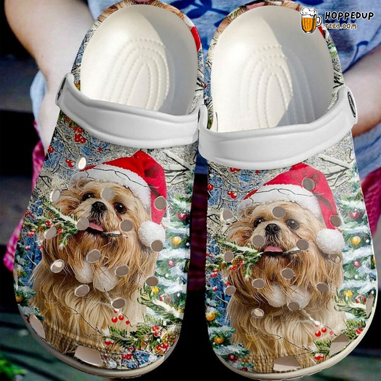 Shih Tzu Christmas Bling Lover Gift Comfy Rubber Clog Footwear Special
