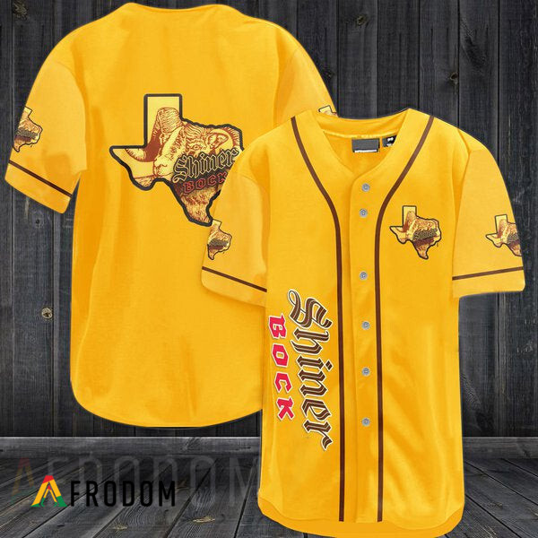 ShinerBockBeer Yellow Baseball Jersey HU