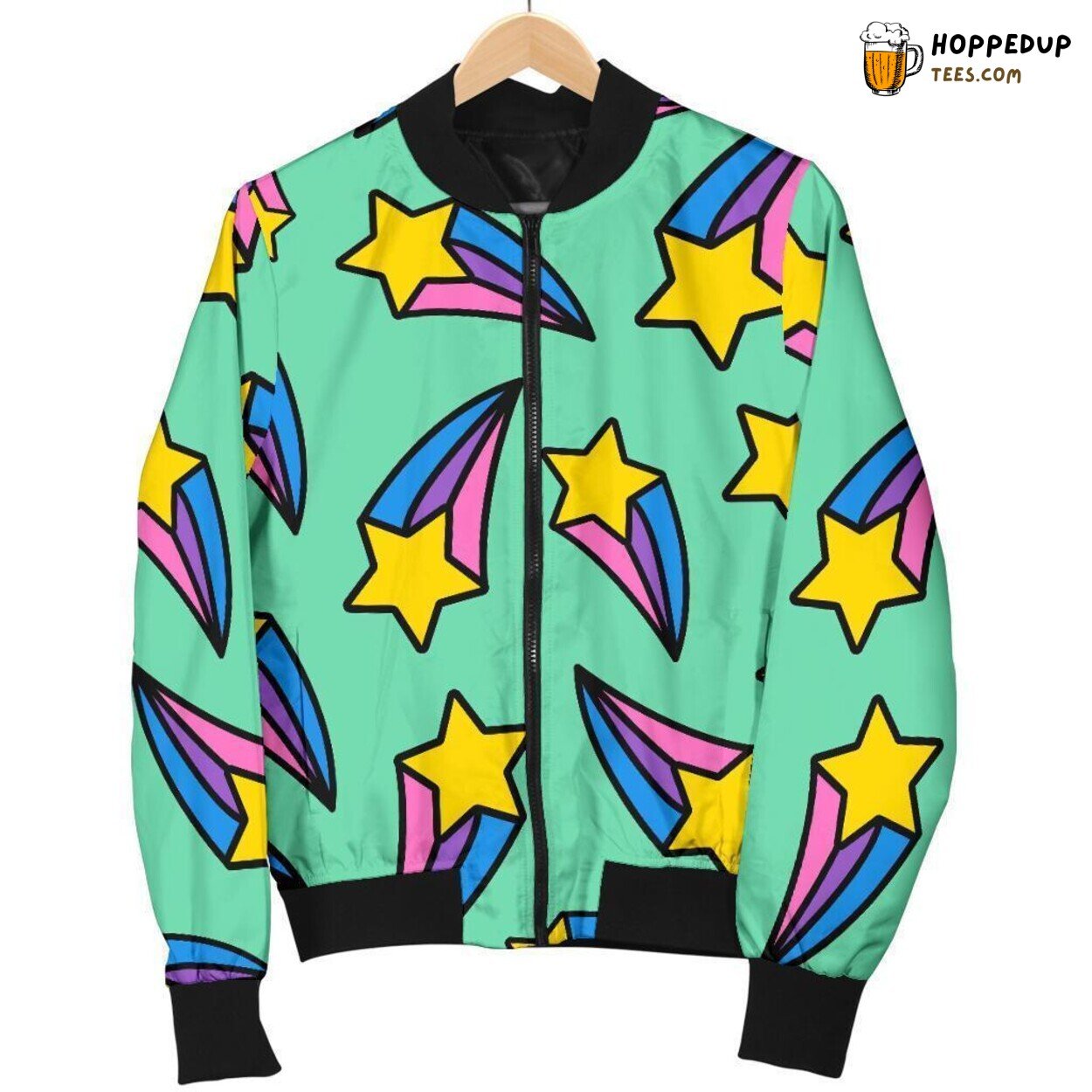 Shooting Star Meteor Essence Men’s Bomber Jacket Distinct Pattern Design
