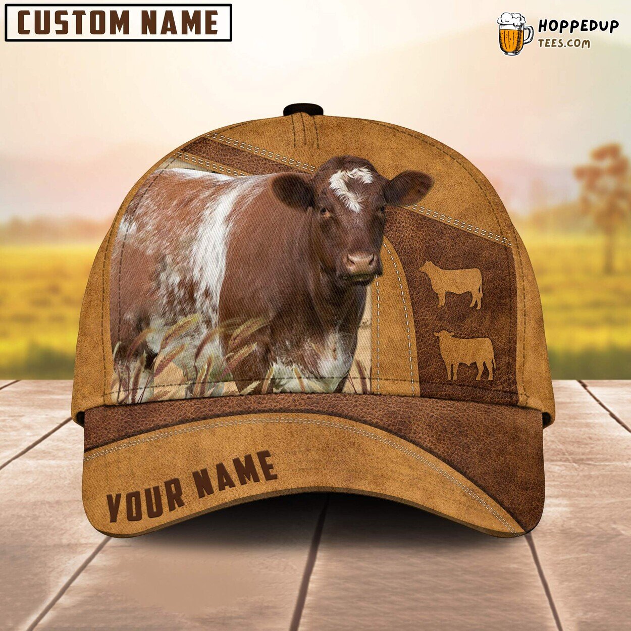 Shorthorn Cattle Custom Farm Baseball Cap Authentic Farmer Lover Shorthorn Cattle Custom Farm Baseball Cap Authentic Farmer Lover