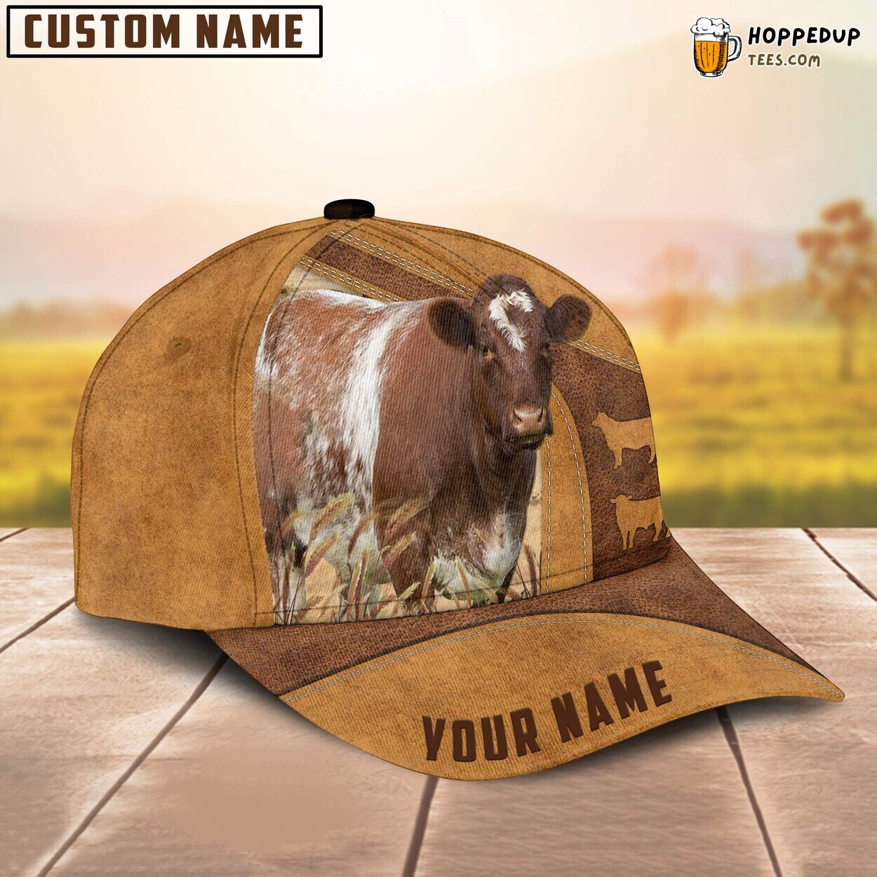 Shorthorn Cattle Custom Farm Baseball Cap Authentic Farmer Lover