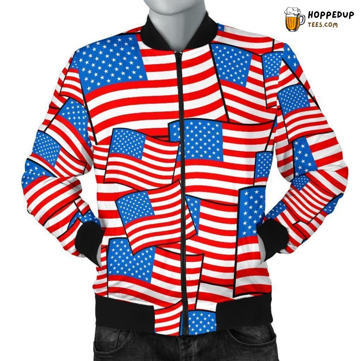 Showcase of Patriot Design Men’s Bomber Jacket Unique Pattern Tribute