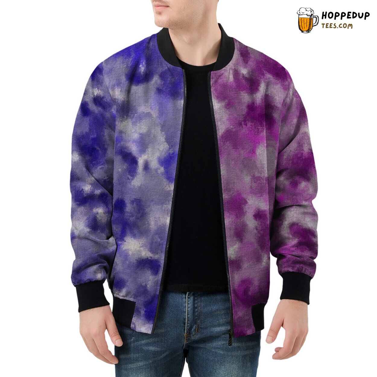 Sides Camouflage Patterns Elevate Men’s Bomber Jacket Look
