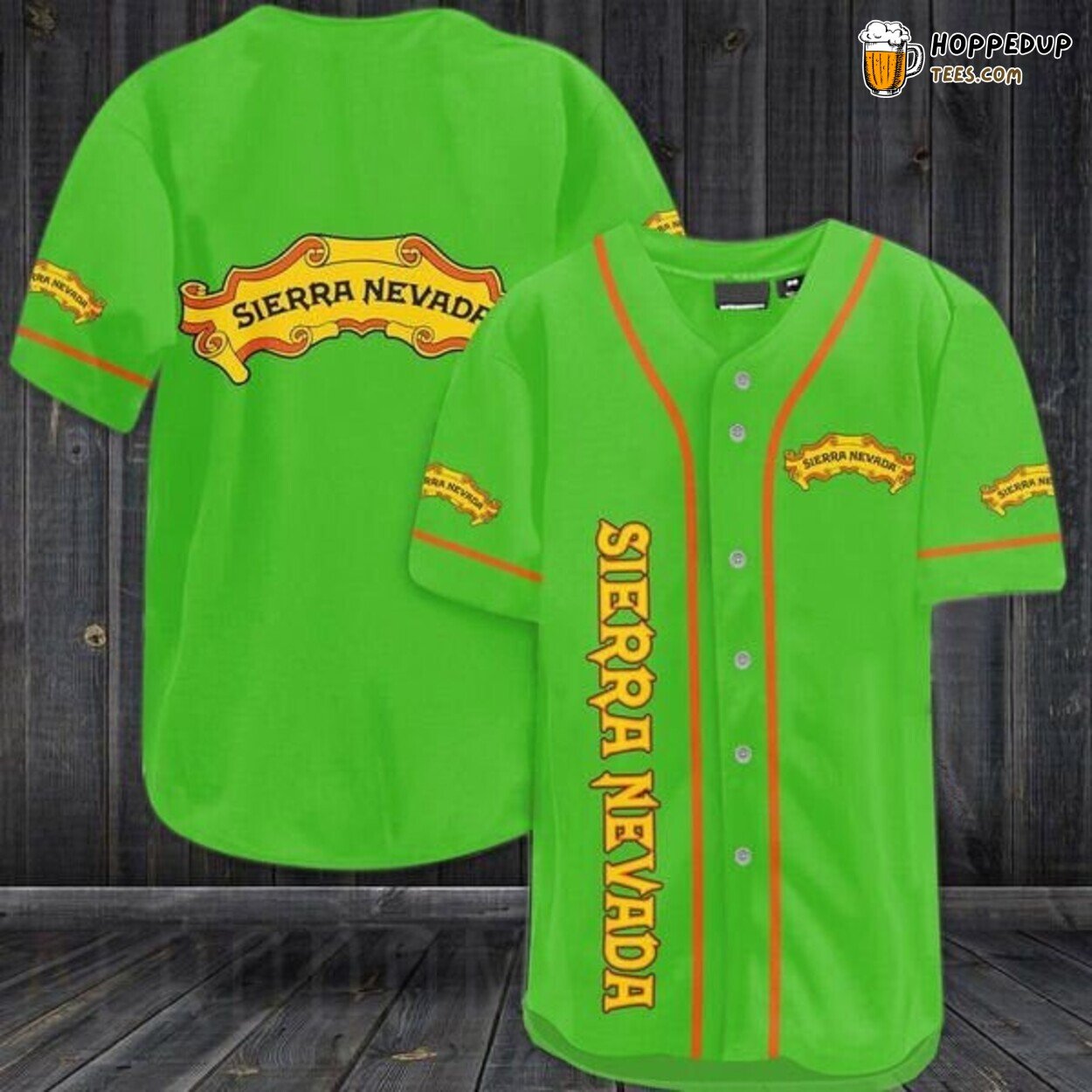 Sierra Nevada Craft Beer Green Logo Casual Baseball Jersey