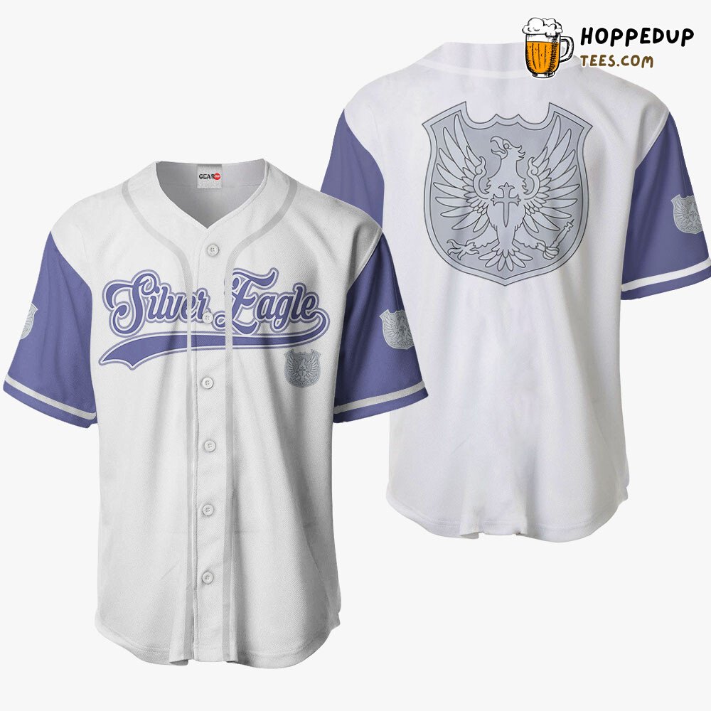 Silver Eagle Anime Baseball Jersey Shirt Distinctive Unique Style