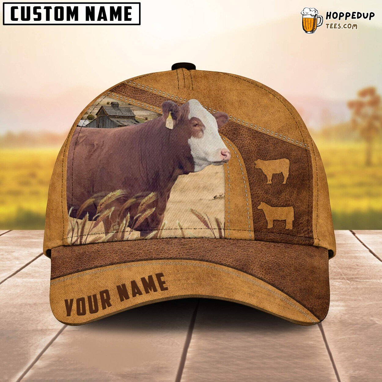 Simmental Farm Lovers Retro 3D All Over Print Baseball Cap Animal Print