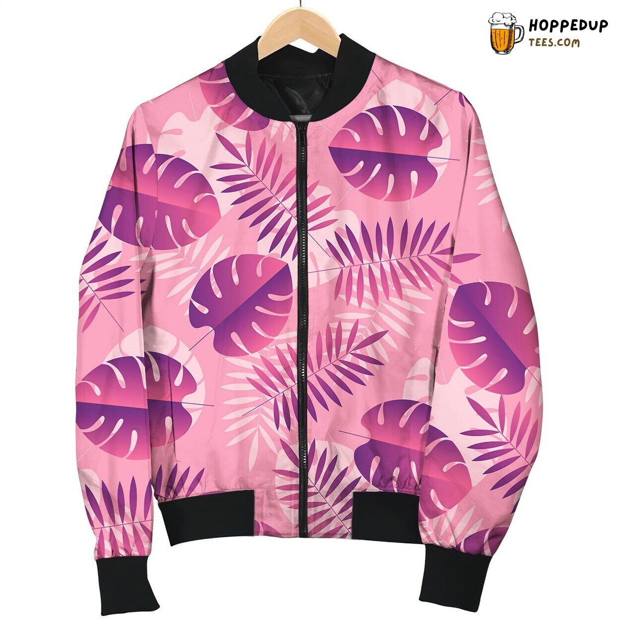 Simple Geometric Tropical Seamless Pattern Bomber Jacket