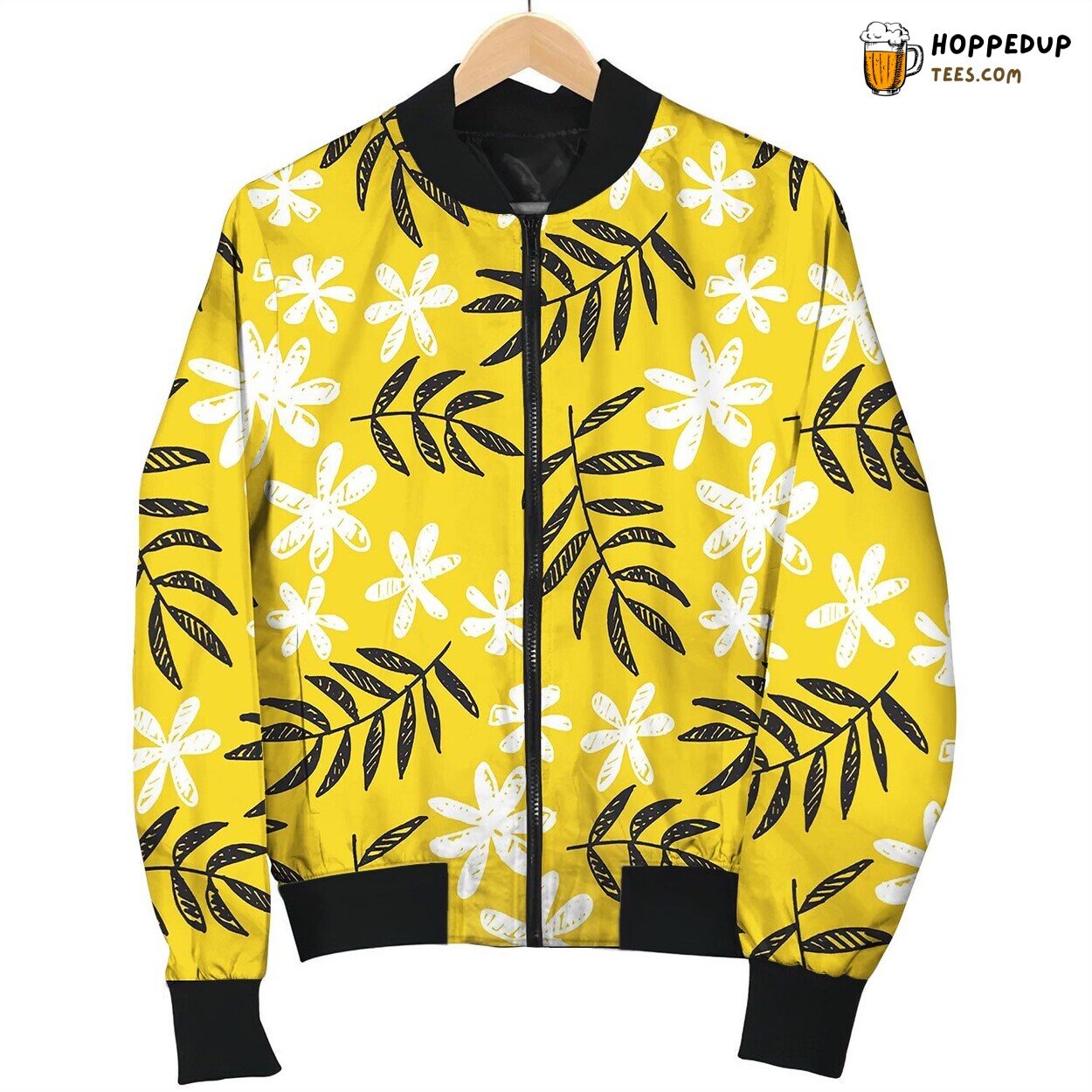 Simple Tropical Floral Seamless Pattern Bomber Jacket