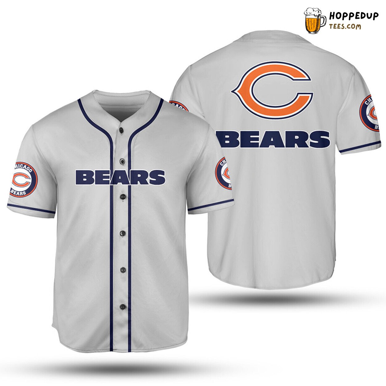 Simple White Logo Design Chicago Bears Baseball Jersey Classic