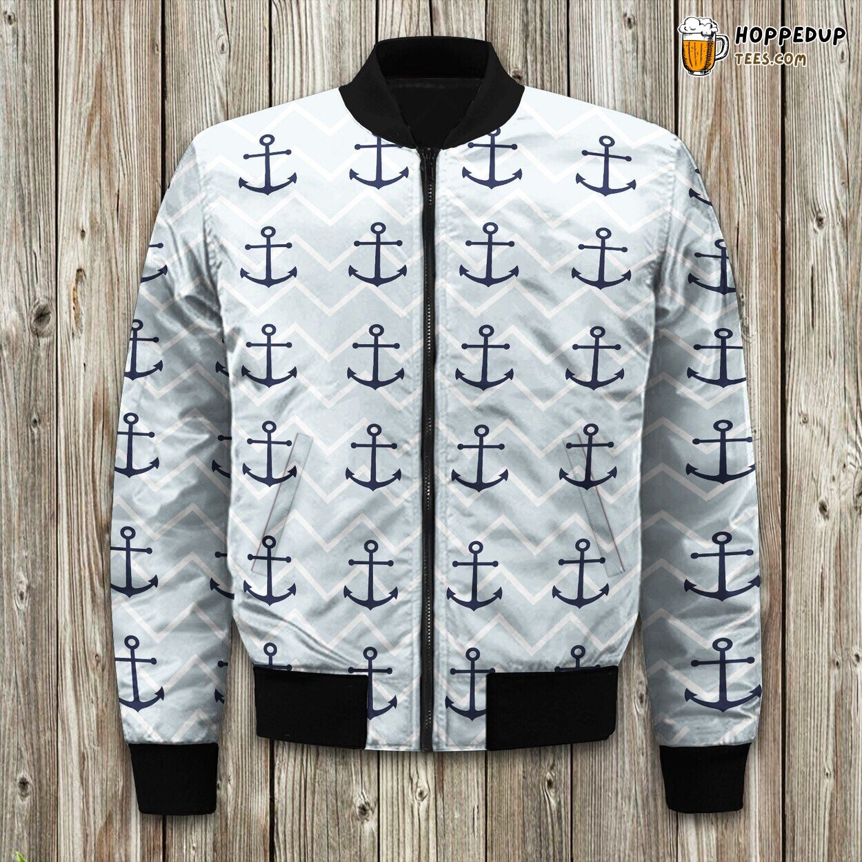 Simplistic Nautical Anchor Bomber Jacket
