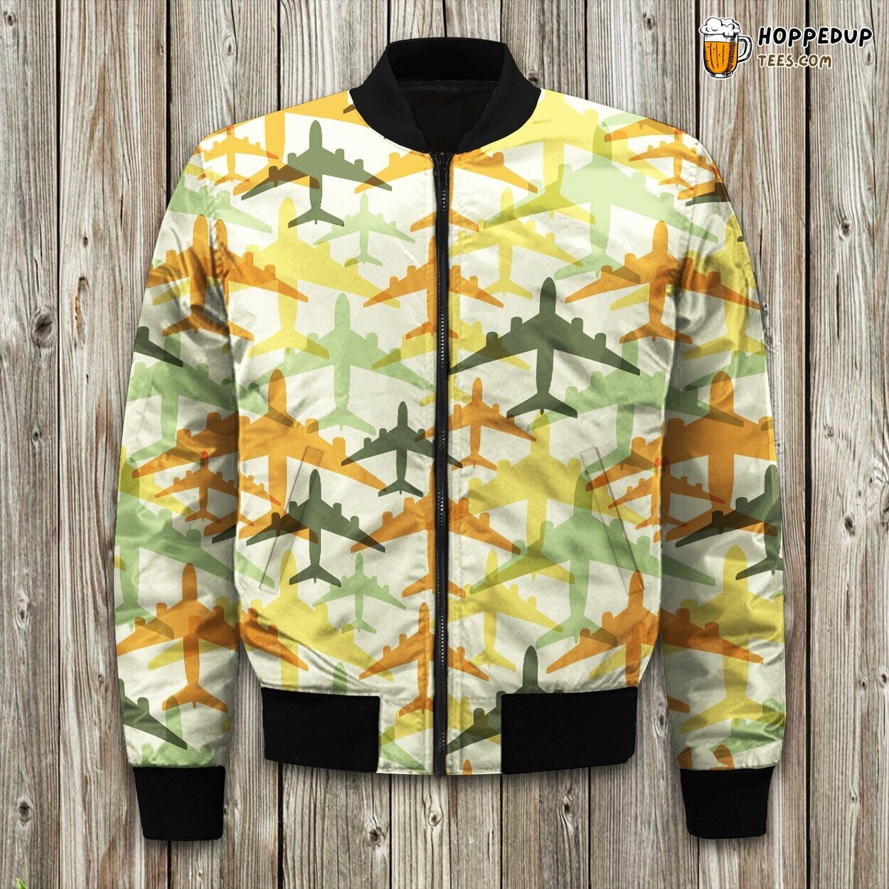 Singular Airplane Design Bomber Jacket Embrace Winter’s Flight in Fashion