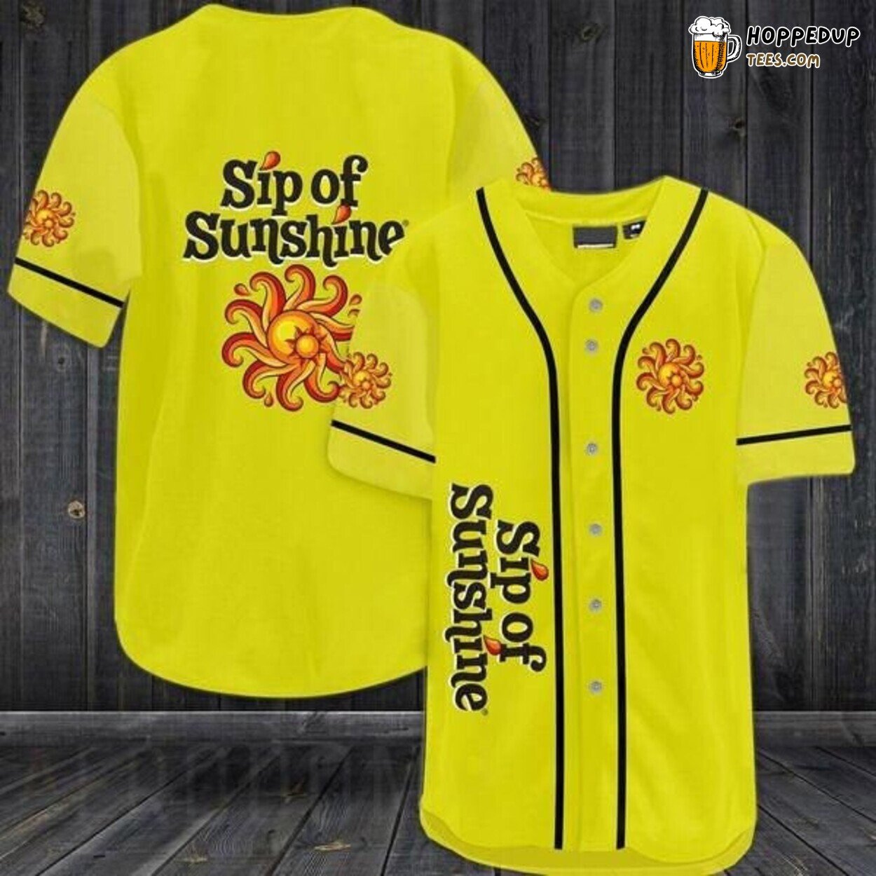 Sip Of Sunshine Beer Yellow Casual Baseball Jersey Summer Brew